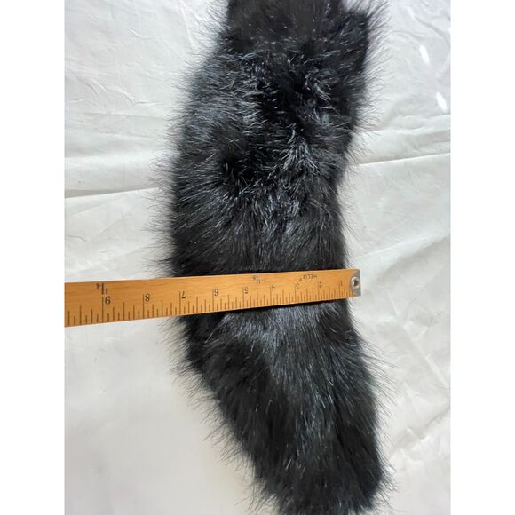 Faux Fur Stole Collar Shoulder Wrap Wedding Black Bridal Mob Wife Prom Party VTG - Picture 6 of 7